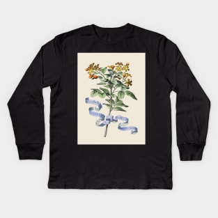 Antique Flower Botanical Illustration Kids Long Sleeve T-Shirt